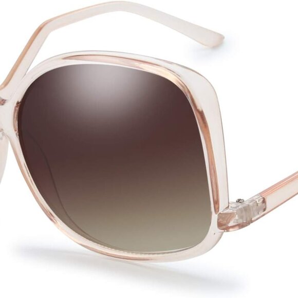 Women's Oversized Square Sunglasses UV400 Protection Retro Fashion Gift Package - Picture 1 of 7